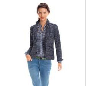 cabi Mingle blazer, Med, blue fleck with zip front